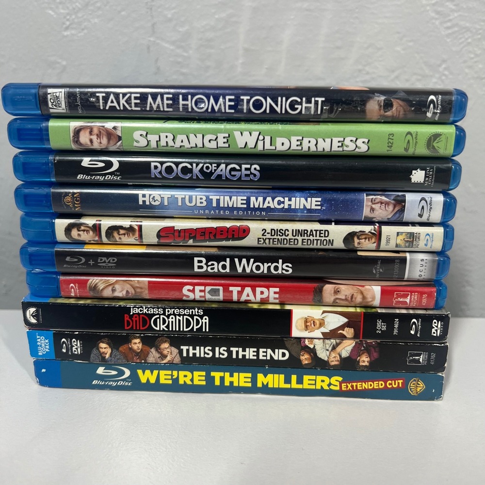Comedy Movie Blu-ray Lot Superbad Hot Tub Time Machine Were the Millers 10 Films